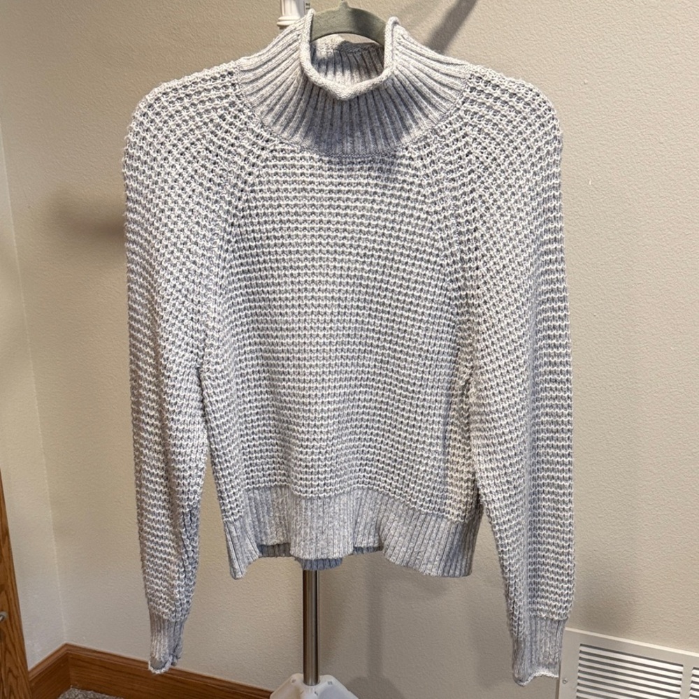 American Eagle Outfitters Gray Cropped Turtleneck Sweater